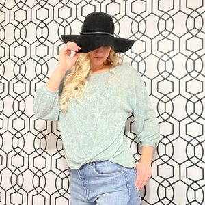 Lush Light green front knot top